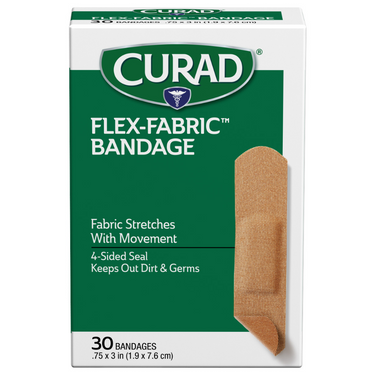 Flex-Fabric Strip Bandages, .75″ x 3″, 30 count